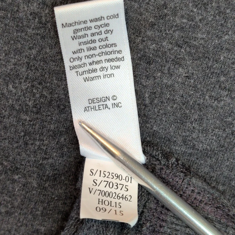 Athleta Om to Home Tunic Dress Women's Md Gray Casual Athleisure Lounge Cotton